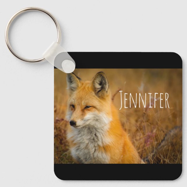 Cute Red Fox Wilderness Nature Photography Key Ring (Front)