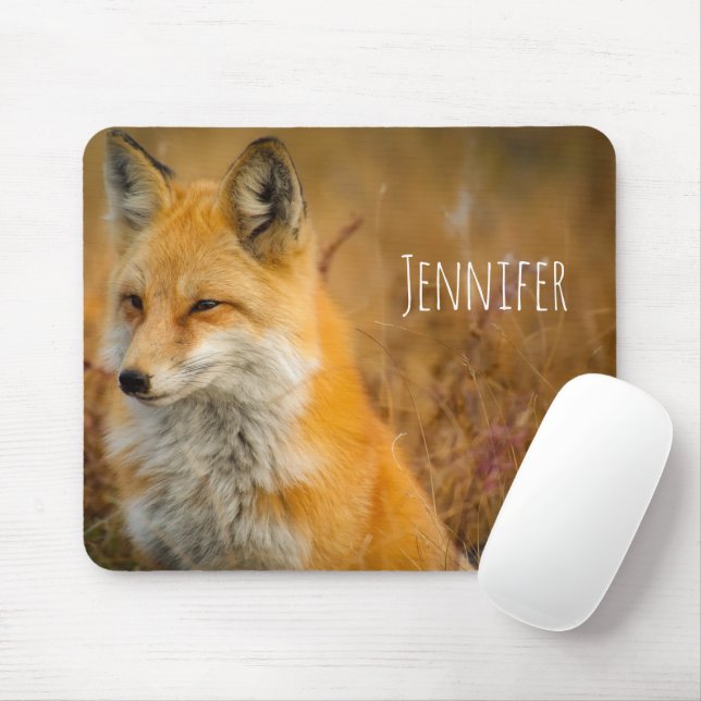 Cute Red Fox Wilderness Nature Photography Mouse Pad (With Mouse)
