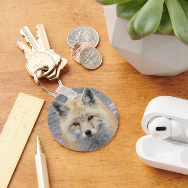 Cute Red Fox Wildlife Photo Key Ring (Desk)