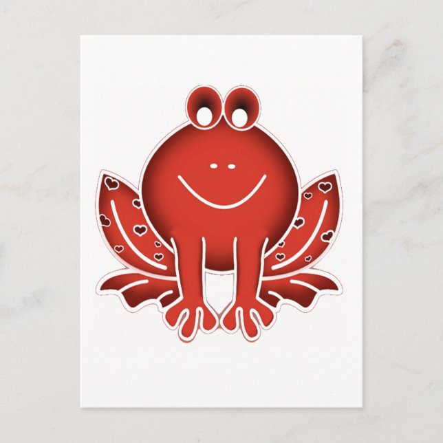 cute red frog postcard (Front)