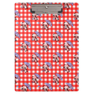 Cute Red Gingham Check Clipboard