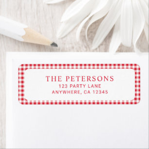Cute Red Gingham Christmas Address Return Address Label