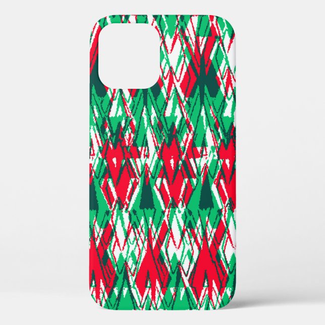 Cute red green abstract aztec pattern Case-Mate iPhone case (Back)