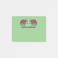 Cute Red Green Black Curious Ladybug and Spots