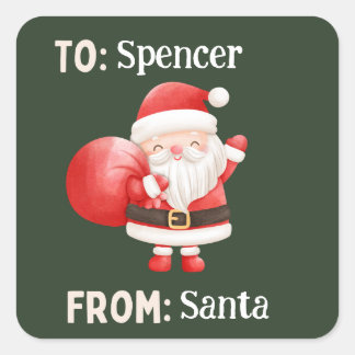 Cute red green christmas from santa sticker 
