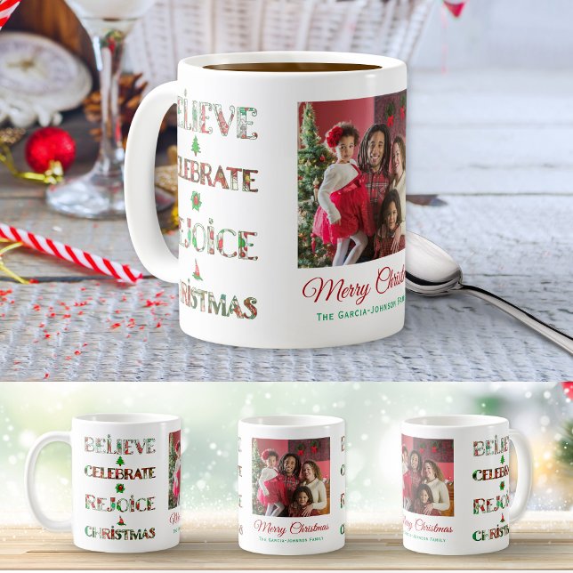 Cute Red Green Christmas Pattern Coffee Mug (Creator Uploaded)