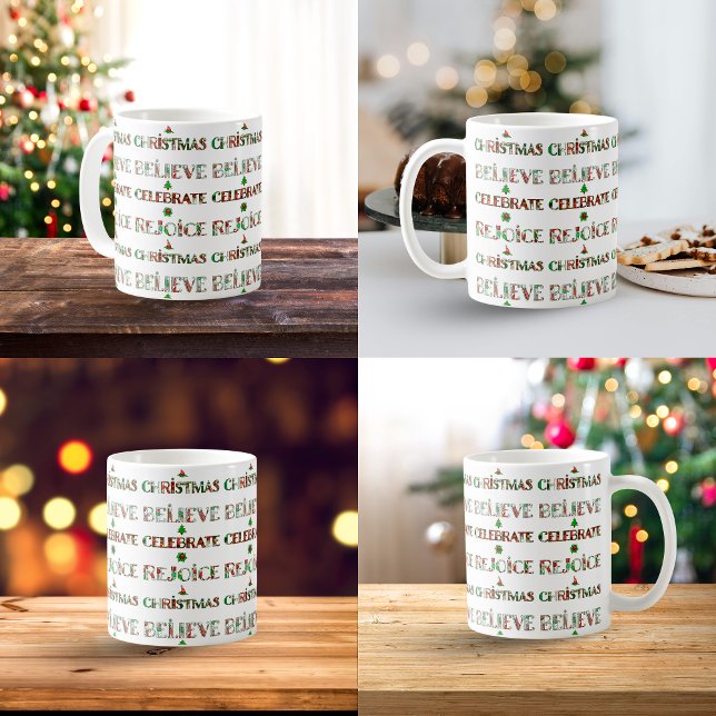 Cute Red Green Christmas Pattern Coffee Mug (Creator Uploaded)