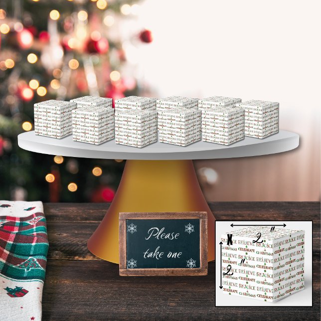 Cute Red Green Christmas Pattern Favour Box (Creator Uploaded)