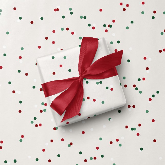 Cute red green dots fun festive Christmas holiday Wrapping Paper (Creator Uploaded)