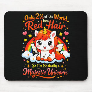 Cute red hair unicorn ginger pride redhead saying mouse pad