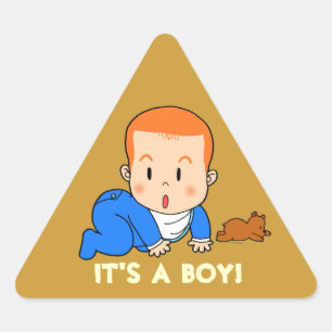 Cute red-haired baby triangle sticker