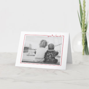 Cute Red Handwritten You're Loved Frame Valentine Holiday Card