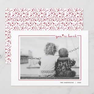 Cute Red Handwritten You're Loved Frame Valentine Invitation
