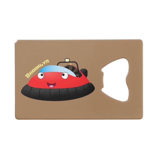 Cute red happy hovercraft cartoon (Front (Horizontal))