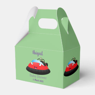 Cute red happy hovercraft cartoon favour box
