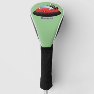 Cute red happy hovercraft cartoon golf head cover