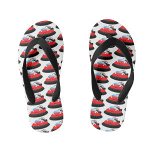 Cute red happy hovercraft cartoon kid's thongs