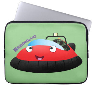 Cute red happy hovercraft cartoon laptop sleeve