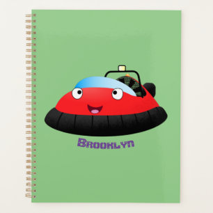 Cute red happy hovercraft cartoon planner
