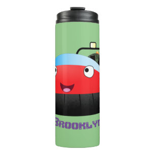 Cute red happy hovercraft cartoon thermal tumbler