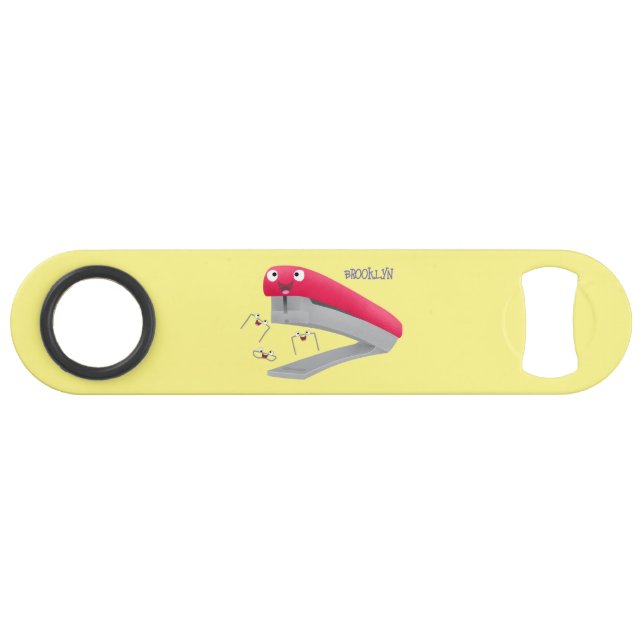 Cute red happy stapler cartoon illustration (Front (Horizontal))