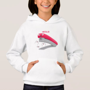 Cute red happy stapler cartoon illustration