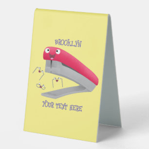 Cute red happy stapler cartoon illustration 