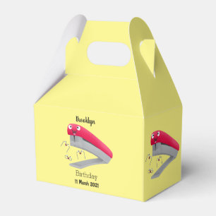 Cute red happy stapler cartoon illustration favour box