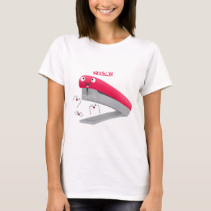 Cute red happy stapler cartoon illustration  T-Shirt