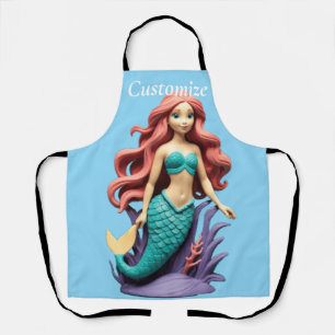 Cute Red-headed Mermaid Thunder_Cove Apron