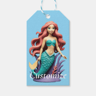 Cute Red-headed Mermaid Thunder_Cove Gift Tags