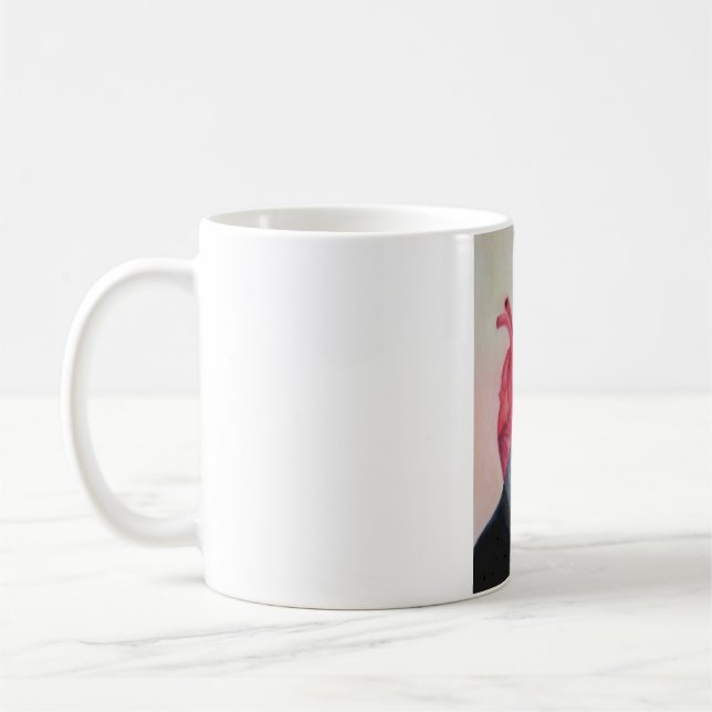 Cute Red Heart Coffee Mug (Left)