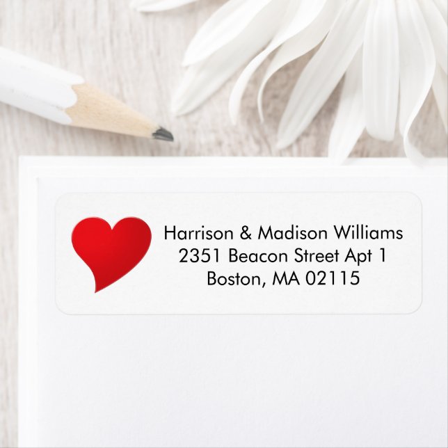 Cute red heart custom Return Address  Label (Insitu)