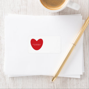 Cute red heart custom text blank Valentine's Day Label