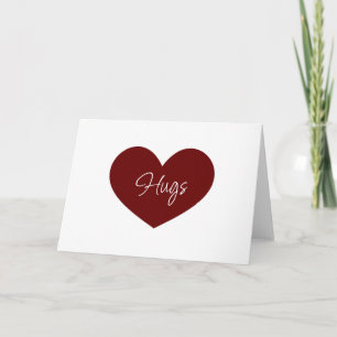 Cute Red Heart Hugs Simple Valentine's Day  Holiday Card