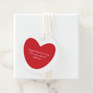 Cute red heart kids classroom Valentine's Day Favour Tags