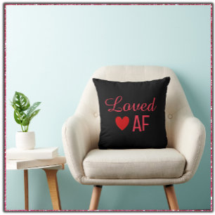 Cute Red Heart Loved AF Cushion