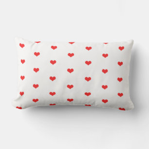 Cute Red Heart Patterns Custom Colour Home Decor Lumbar Cushion