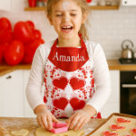 Cute Red Heart Personalised Valentine's Day  Apron<br><div class="desc">This red and white apron features a cute red heart design. Personalise the apron with a name or other text to make it extra special. Perfect for both children and adults, this apron is a thoughtful gift for young girls who love to bake Valentine's Day cookies or anyone who enjoys...</div>
