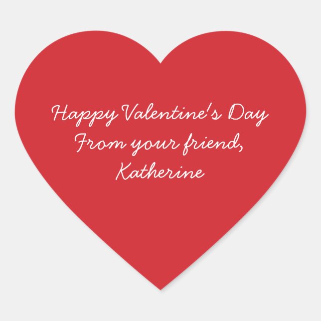 Cute red heart Valentine's day kids classroom Sticker (Front)