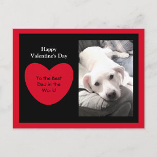 Cute Red Heart Valentine's Day White Puppy Dog Postcard