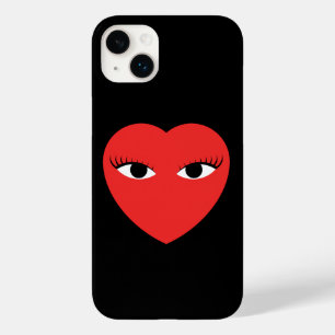 Cute Red Heart with Eyes iPhone Case