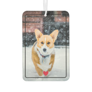 Cute Red Heart With Pet Photo Car Air Freshener