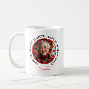 Cute Red Hearts Clock Love Grandparents Photo Coffee Mug