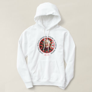 Cute Red Hearts Clock Love Grandparents Photo Hoodie