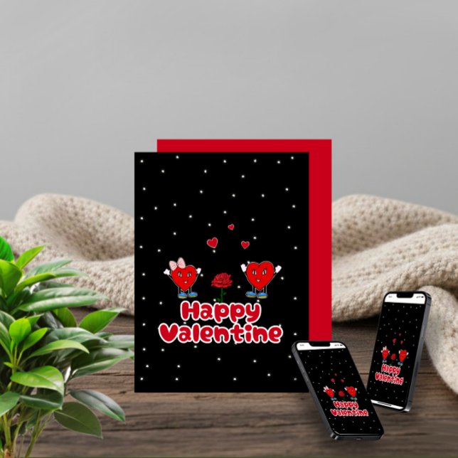 Cute red hearts holiday card (Creator Uploaded)