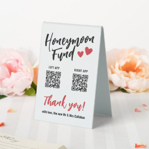 Cute Red Hearts Honeymoon Fund QR Code Wedding