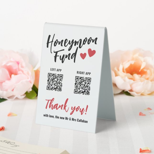 Cute Red Hearts Honeymoon Fund QR Code Wedding (In SItu (Wedding))