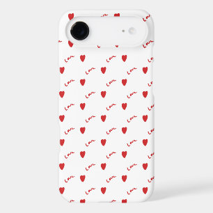 Cute Red Hearts on White Background Valentine