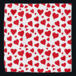 Cute Red Hearts Pattern Art Bandana<br><div class="desc">Show your pet lot of love with this Cute Hearts Pattern Red White Pet Bandana.  It is designed with a white background and you can customize to your pet's favorite color.   You can dress your dog or cat with the bandana and they can feel your love!</div>